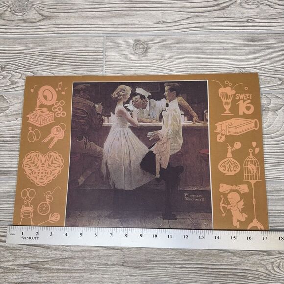 Norman Rockwell Saturday Evening Post Laminated Placemats Set Of 4 Vintage 1973 - Picture 15 of 16